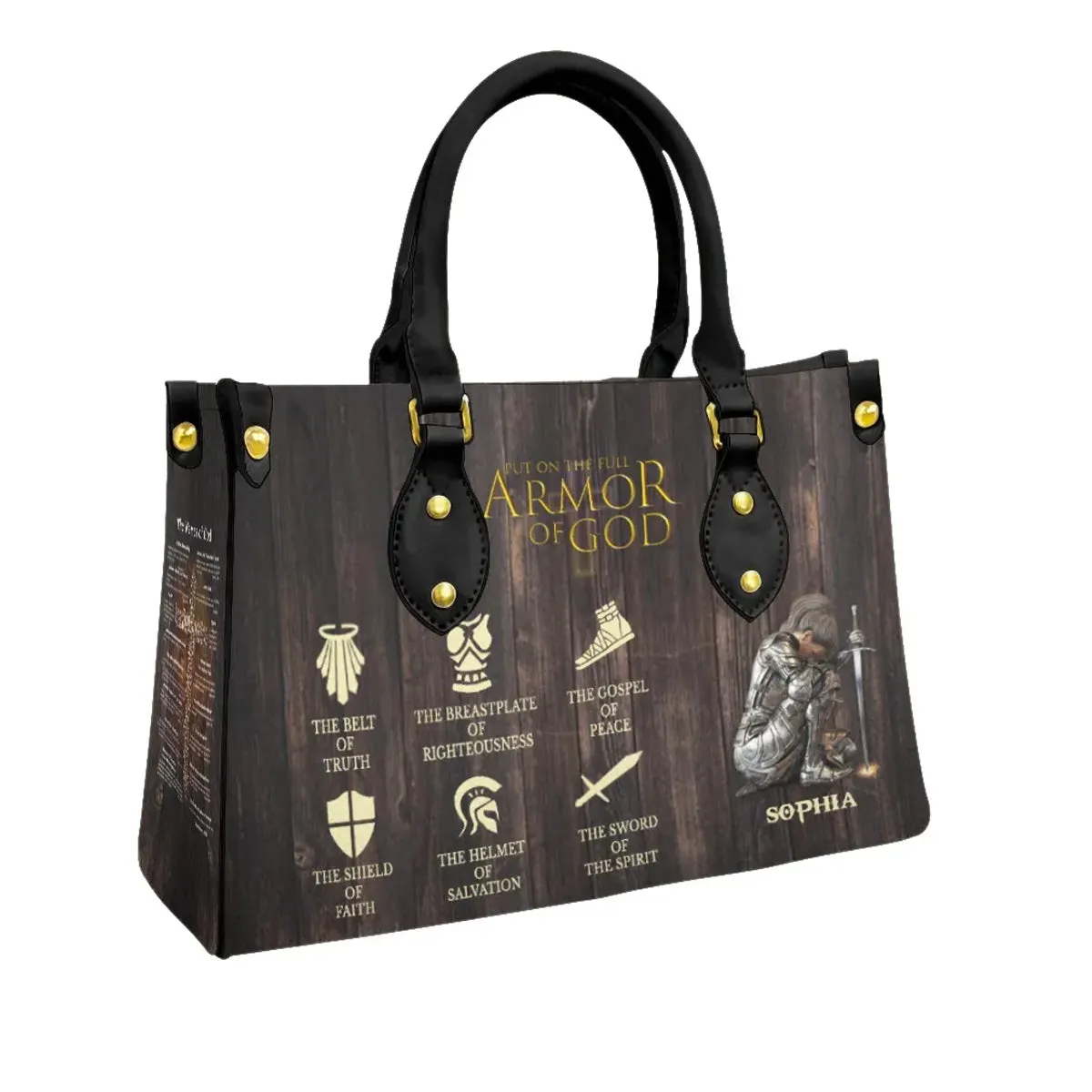 Christianartbag Handbags, Put On The Full Armor Of God Leather Bags, Personalized Bags, Gifts for Women, Christmas Gift, CABLTB01240823.