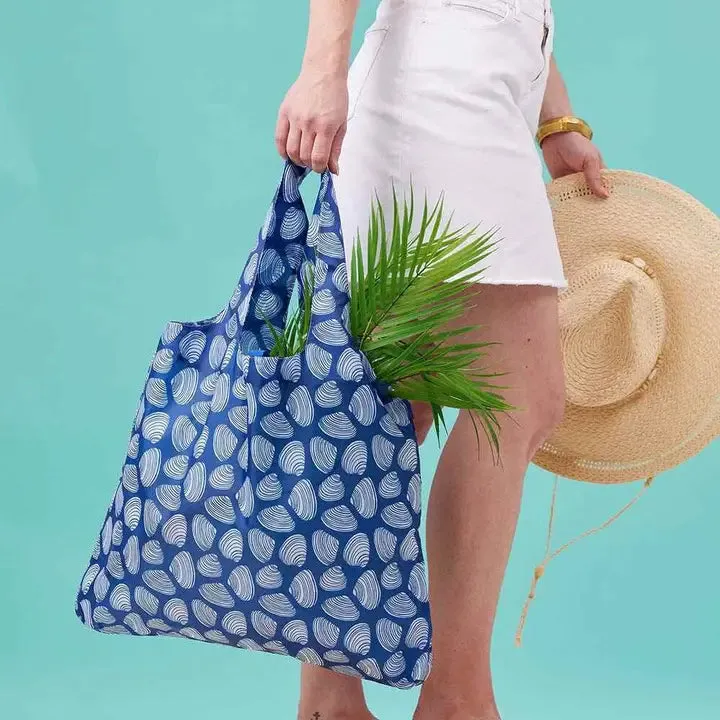 Clamshells Navy Blu Bag Reusable Shopper Tote