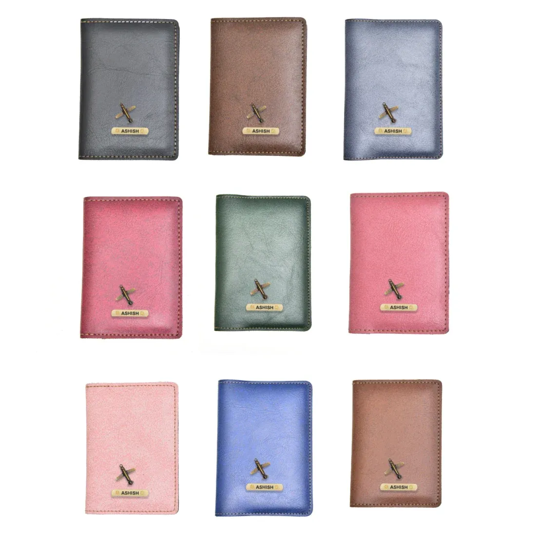 Classy Leather Customised Passport Cover with Charm (Maroon)