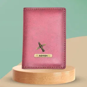 Classy Leather Customised Passport Cover with Charm (Maroon)