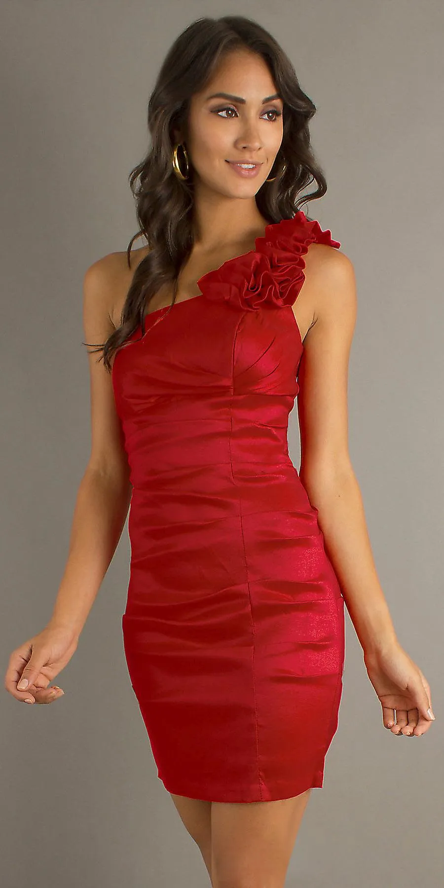 CLEARANCE - Eureka 1893 Rosette Studded Single Strapped Teal Cocktail Dress (Size L)