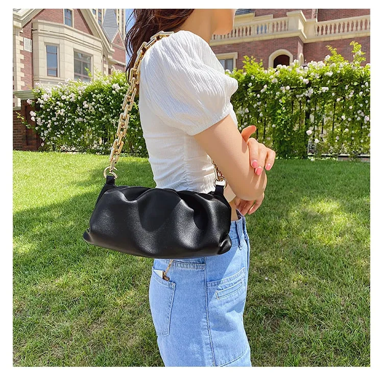 Cloud Bag Purse Dumpling Shoulder Bag Chunky Chain
