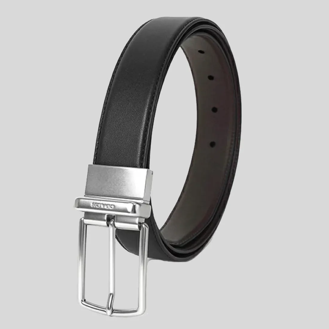 COACH Harness Buckle Cut To Size Reversible Belt, 32 Mm Black Dark Brown RS-CQ020