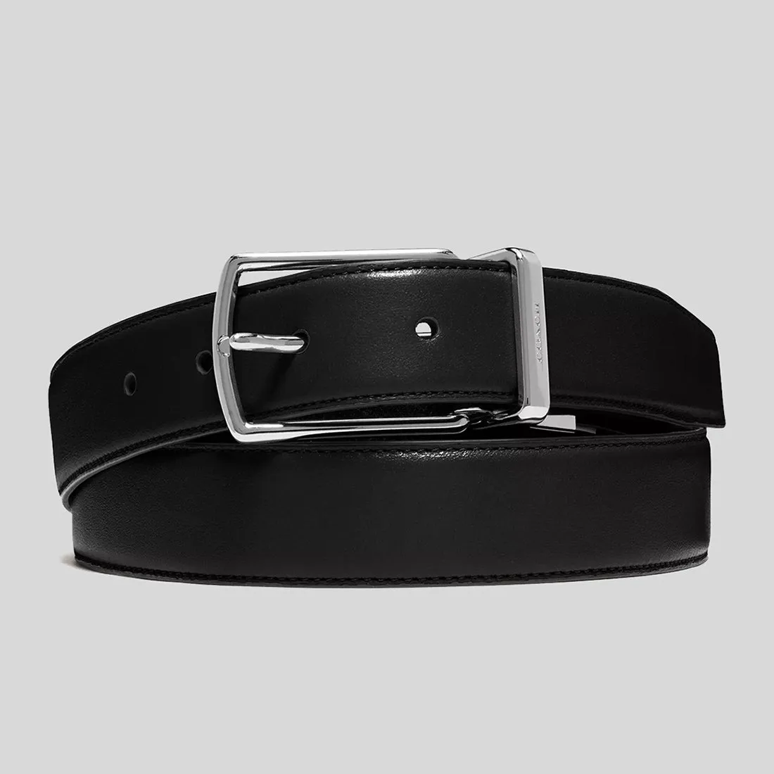 COACH Harness Buckle Cut To Size Reversible Belt, 32 Mm Black Dark Brown RS-CQ020