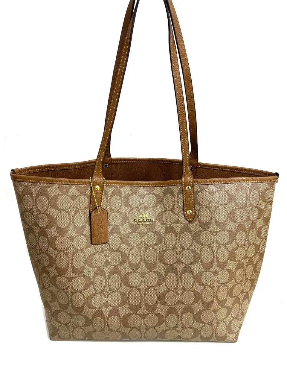 Coach Reversible City Tote Handbag In Black