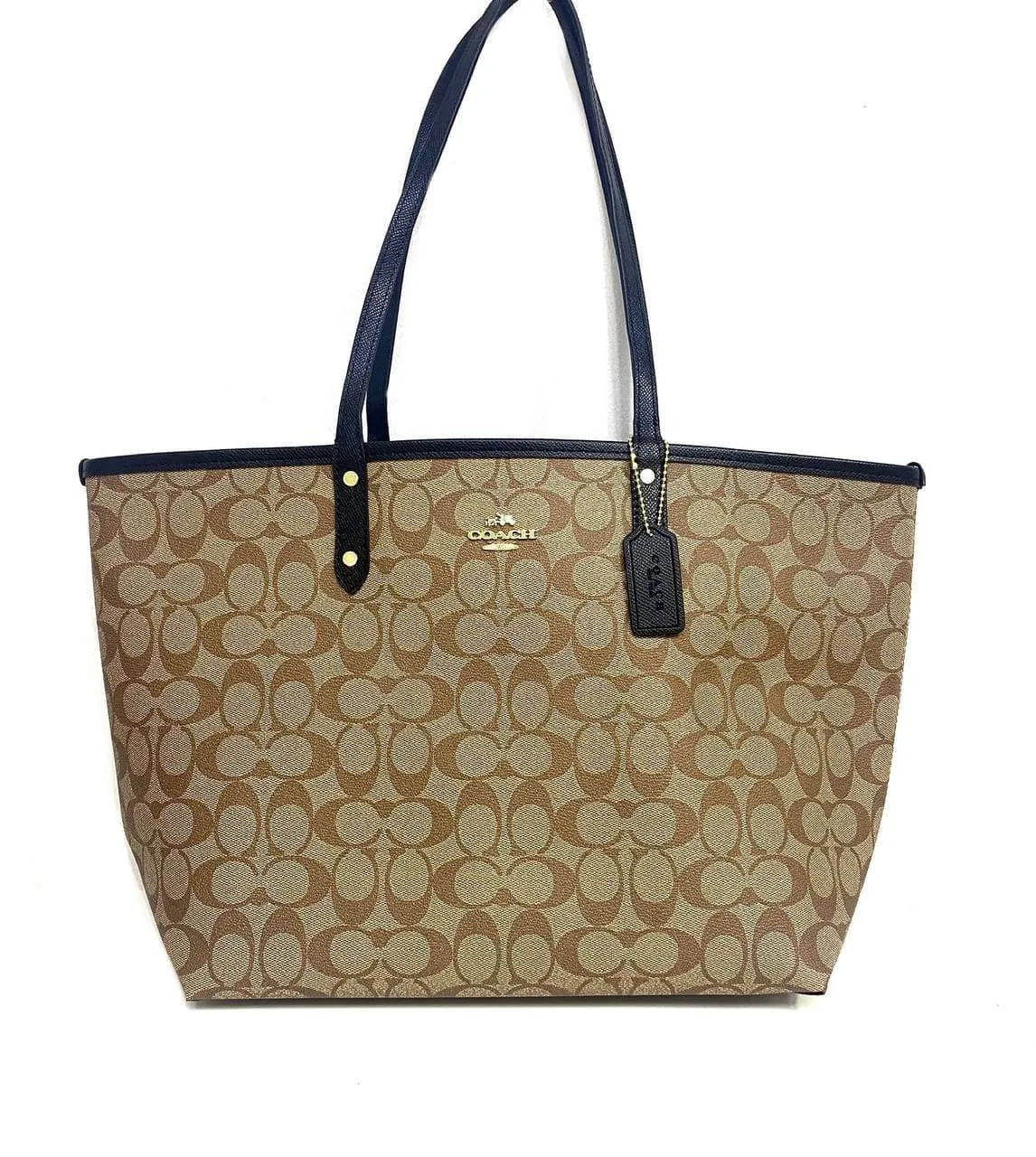 Coach Reversible City Tote Handbag In Black