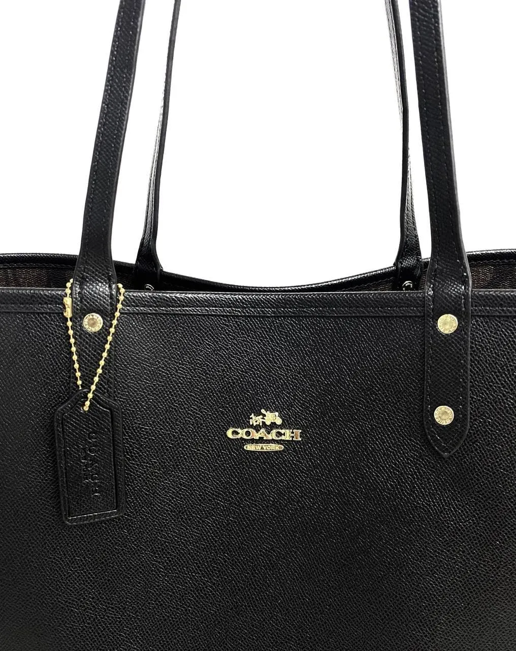 Coach Reversible City Tote Handbag In Black