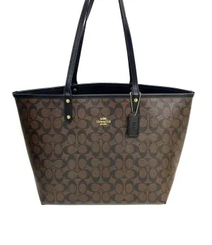 Coach Reversible City Tote Handbag In Black