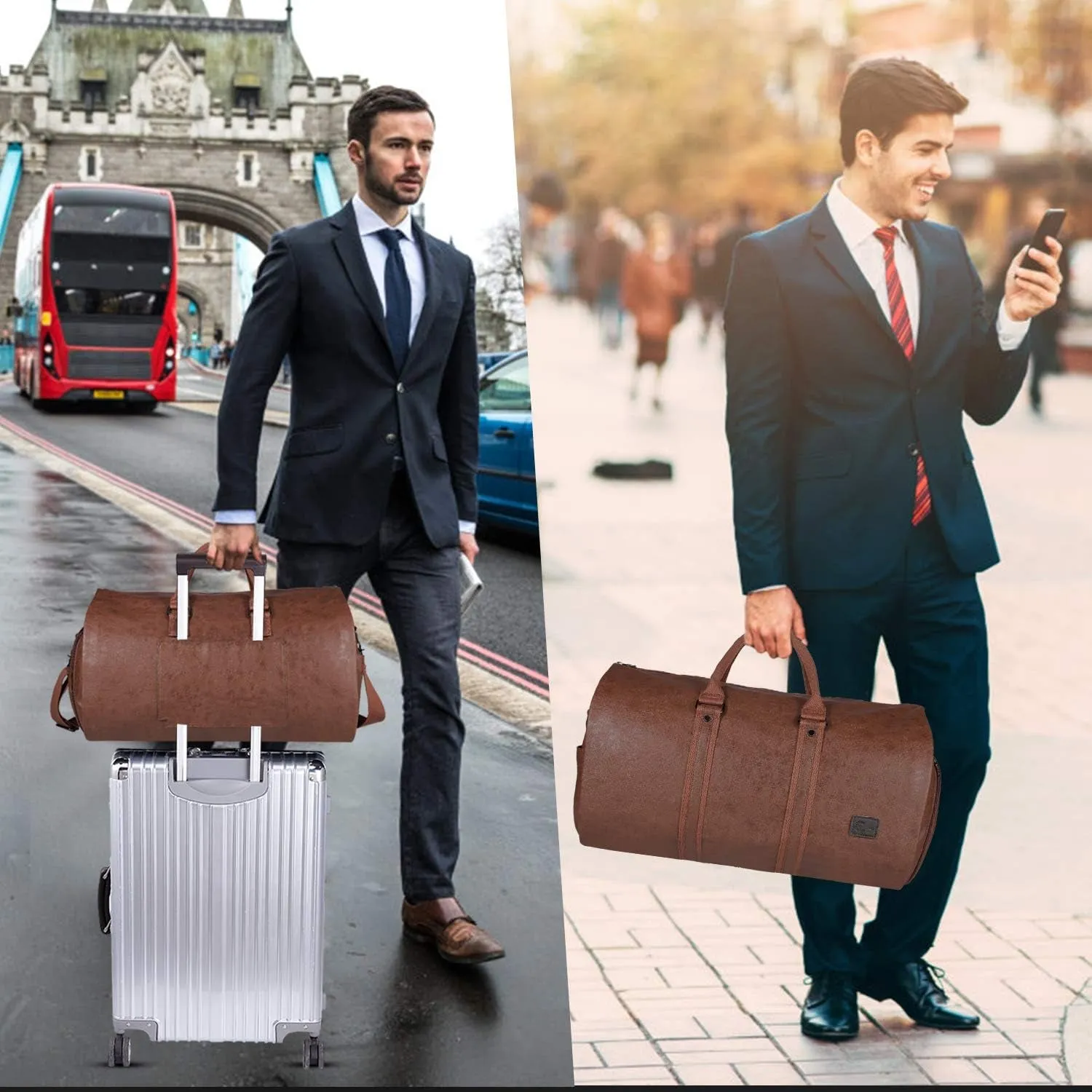 Convertible Business Travel Garment Bag Hanging Suit Bag for Men Women