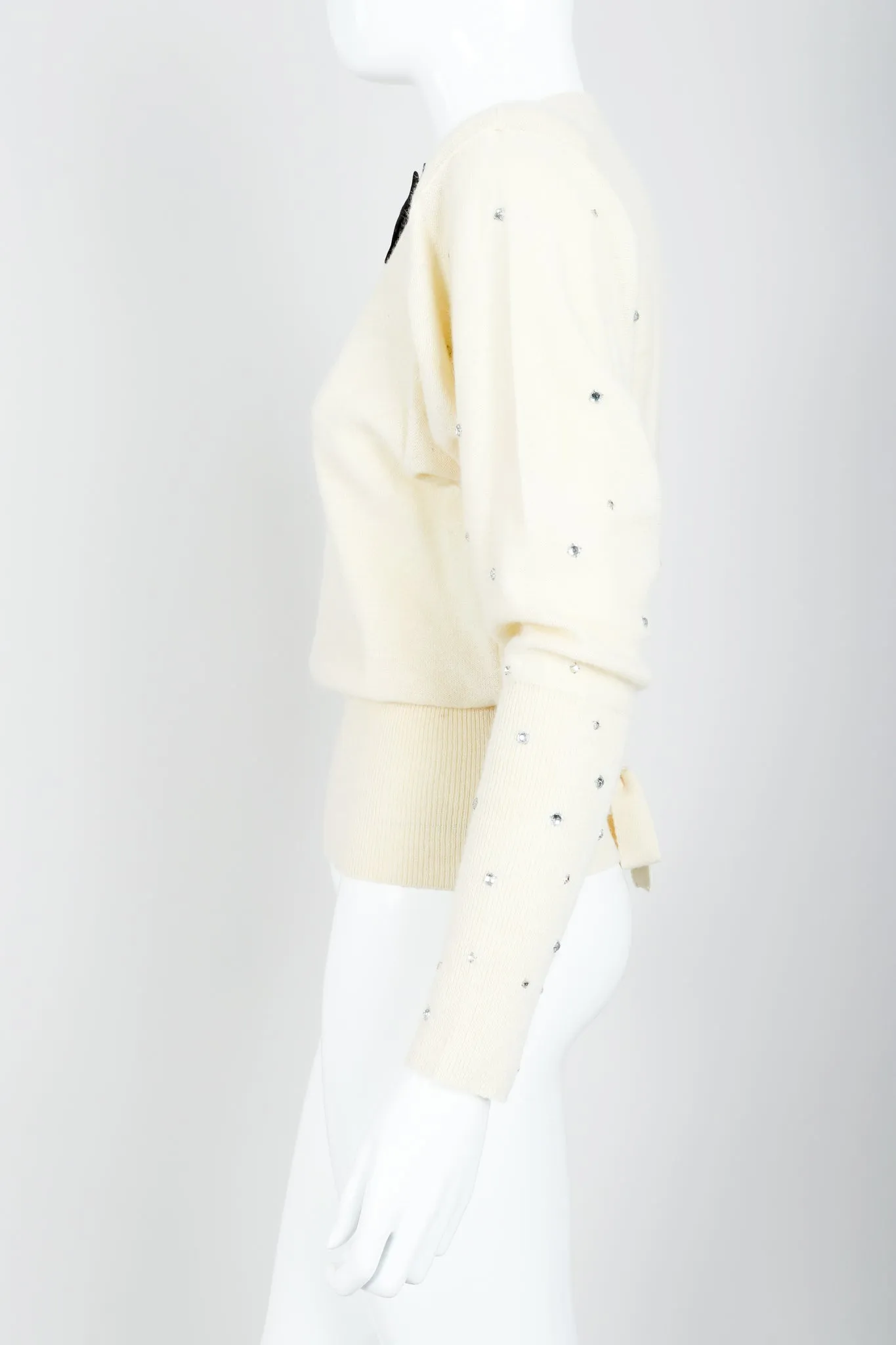 Cream Knit Bow Tie Sweater
