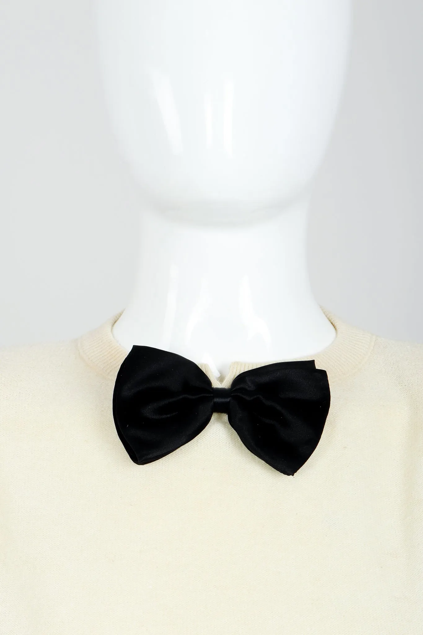 Cream Knit Bow Tie Sweater