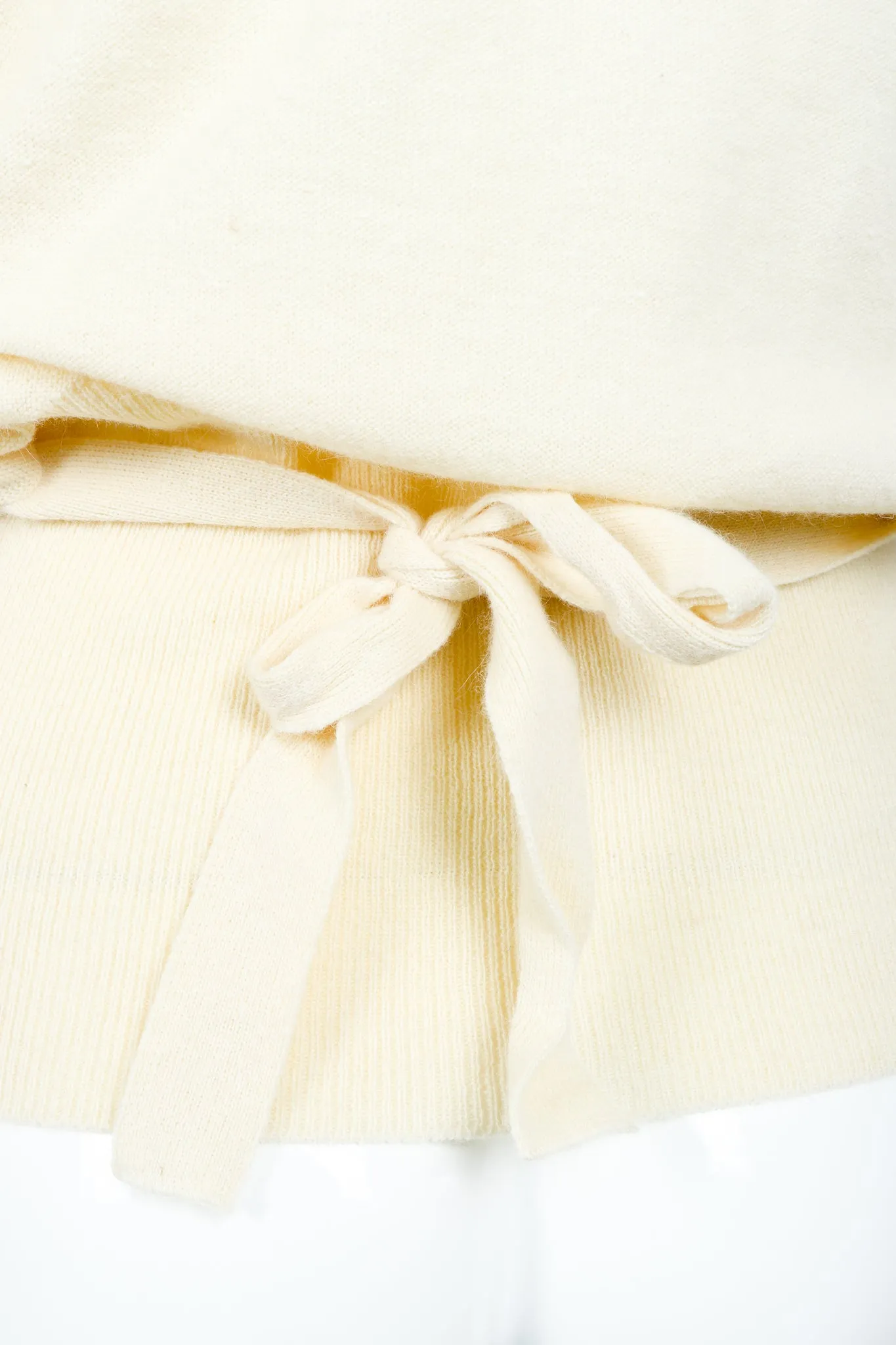 Cream Knit Bow Tie Sweater