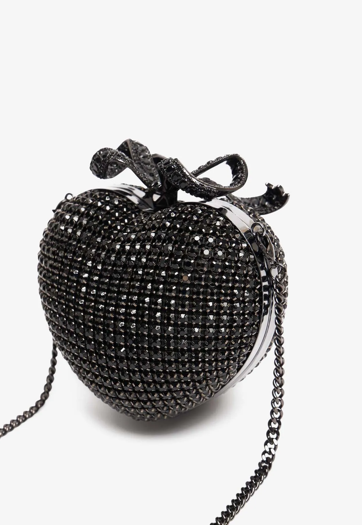 Crystal Heart-Shaped Clutch Bag