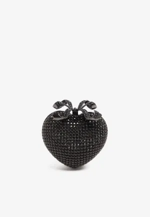 Crystal Heart-Shaped Clutch Bag