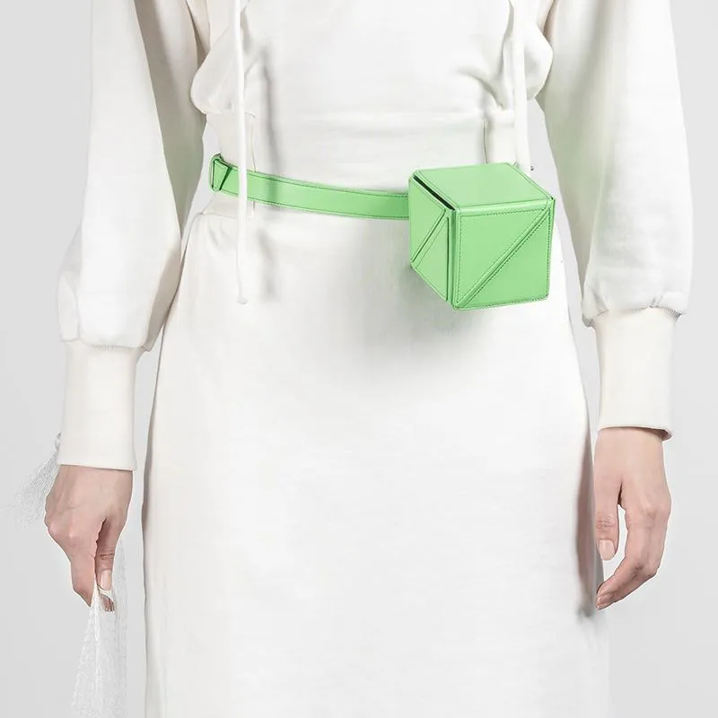 Cube Mini Foldable Belt Bag - Green
