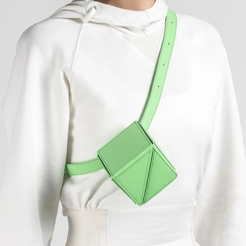 Cube Mini Foldable Belt Bag - Green