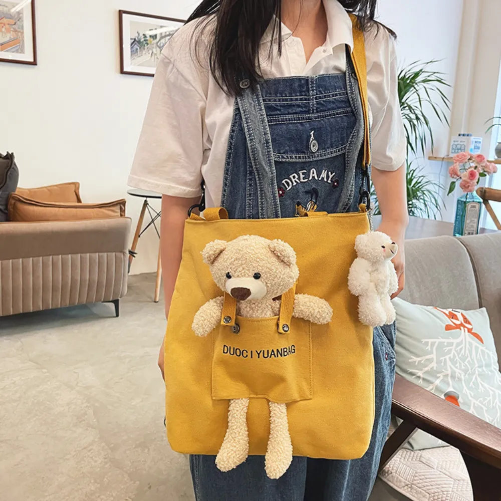 Cute Bear Doll Canvas Bag