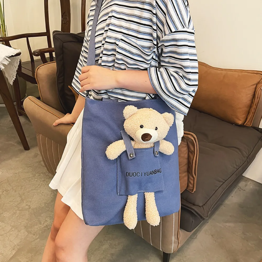 Cute Bear Doll Canvas Bag