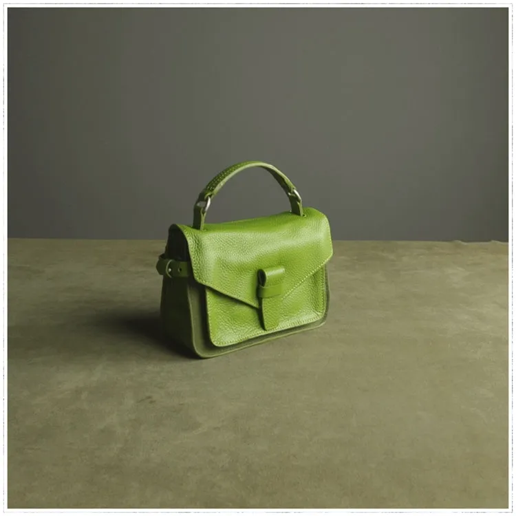 Cute Green Leather Womens Satchel Handbag Satchel Shoulder Bag Mini Satchel Bag for Women