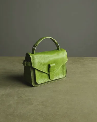 Cute Green Mini Leather Womens Satchel Handbag Small Satchel Shoulder Bag Small Satchel Bag for Women