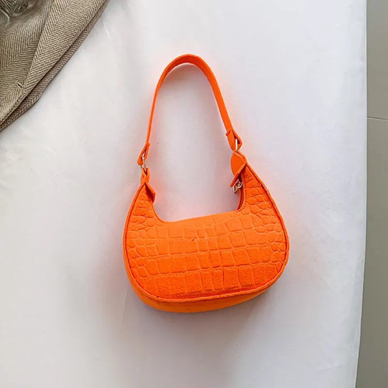 Daily Simplicity Solid Texture Felt Bags(6 Colors)