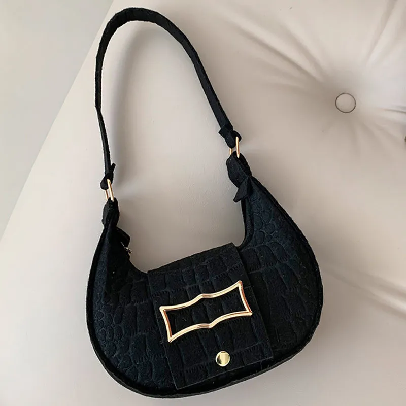 Daily Simplicity Solid Texture Felt Bags(6 Colors)
