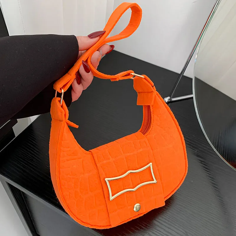 Daily Simplicity Solid Texture Felt Bags(6 Colors)