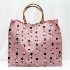 Dancing Nutcracker Carryall Tote Pink/White 22x19x8