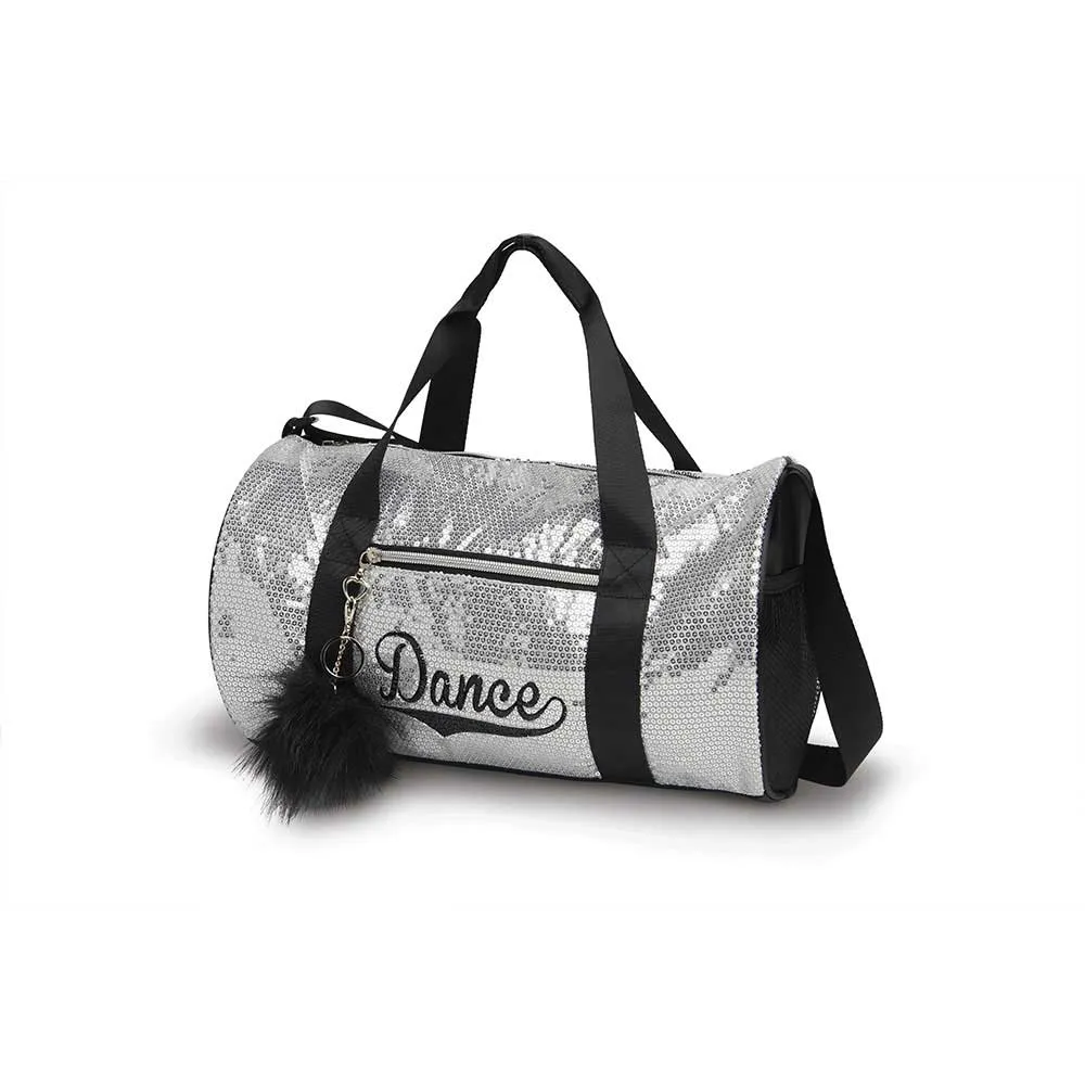 Danshuz B452 Sequin Dance Duffel - Silver Glitter