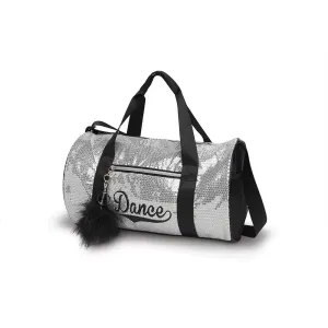 Danshuz B452 Sequin Dance Duffel - Silver Glitter