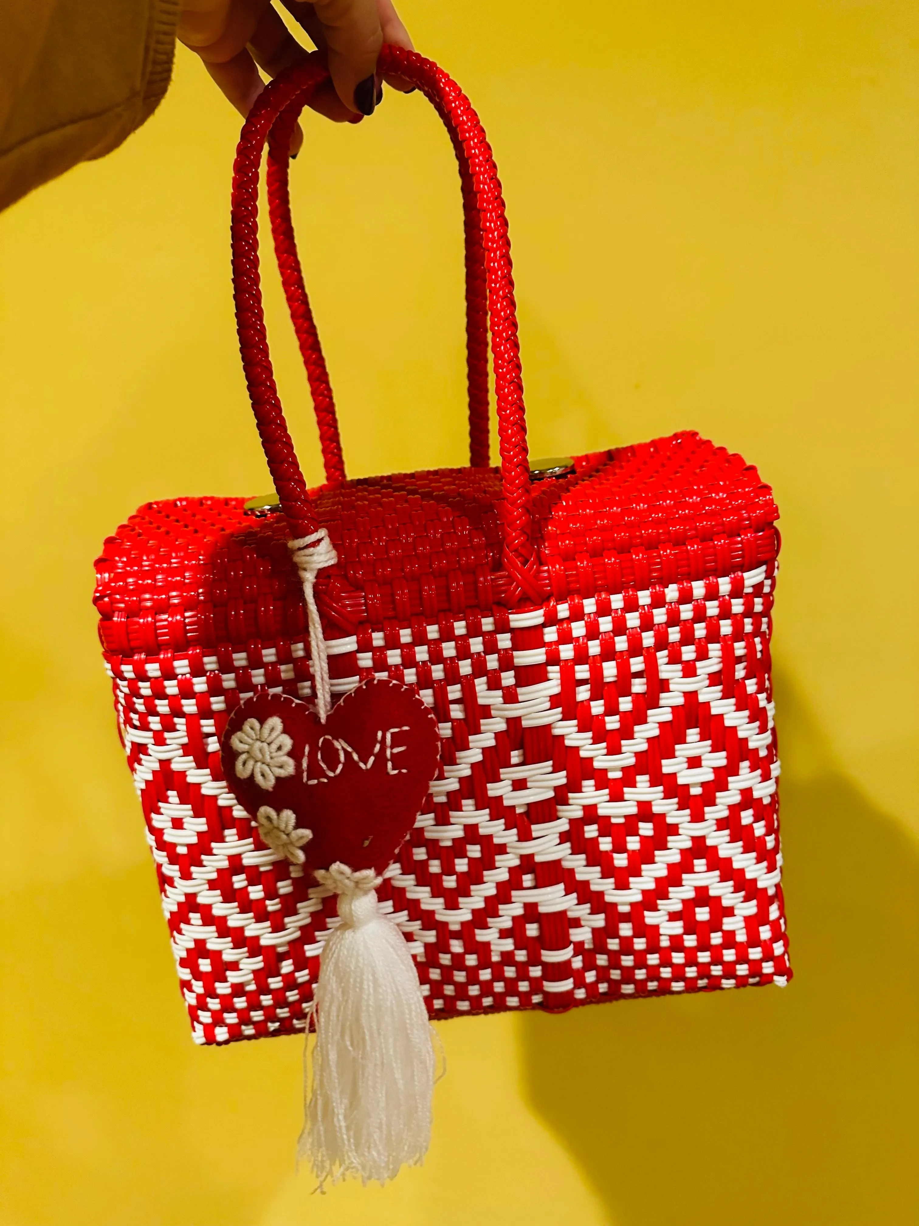 De Mi Corazón Tote Red & White