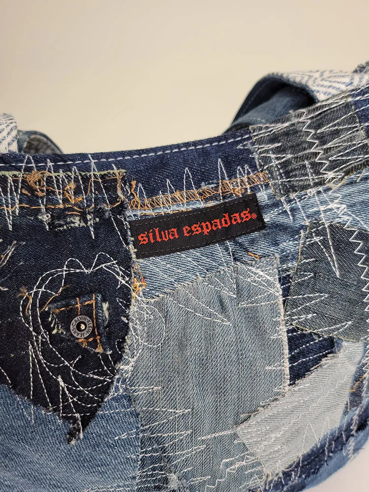Denim Patchwork Tote Bag