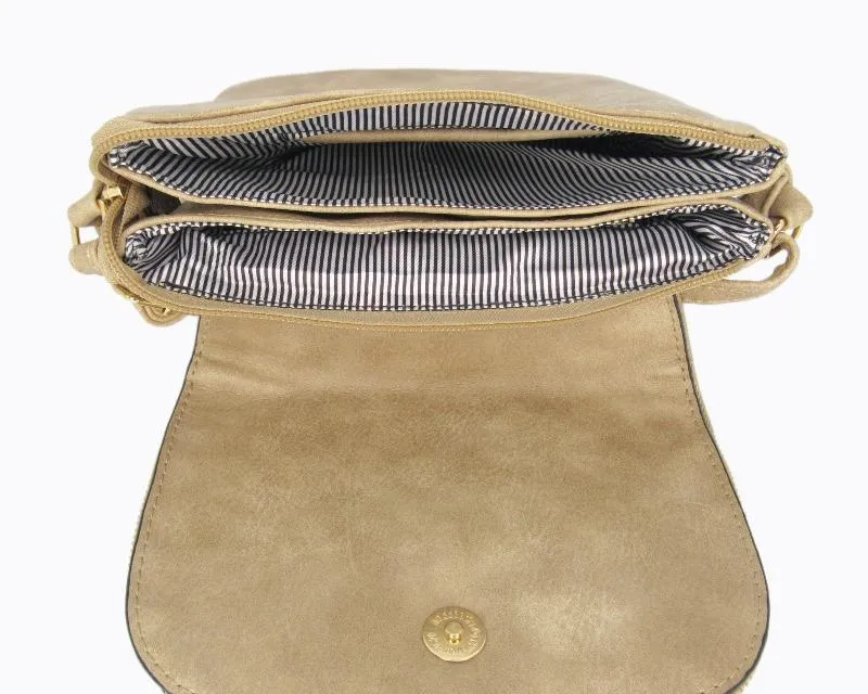 Desi Vegan Suede Sand Crossbody Handbag