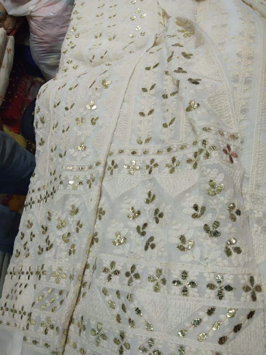 Designer Chikankari Georgette Sharara