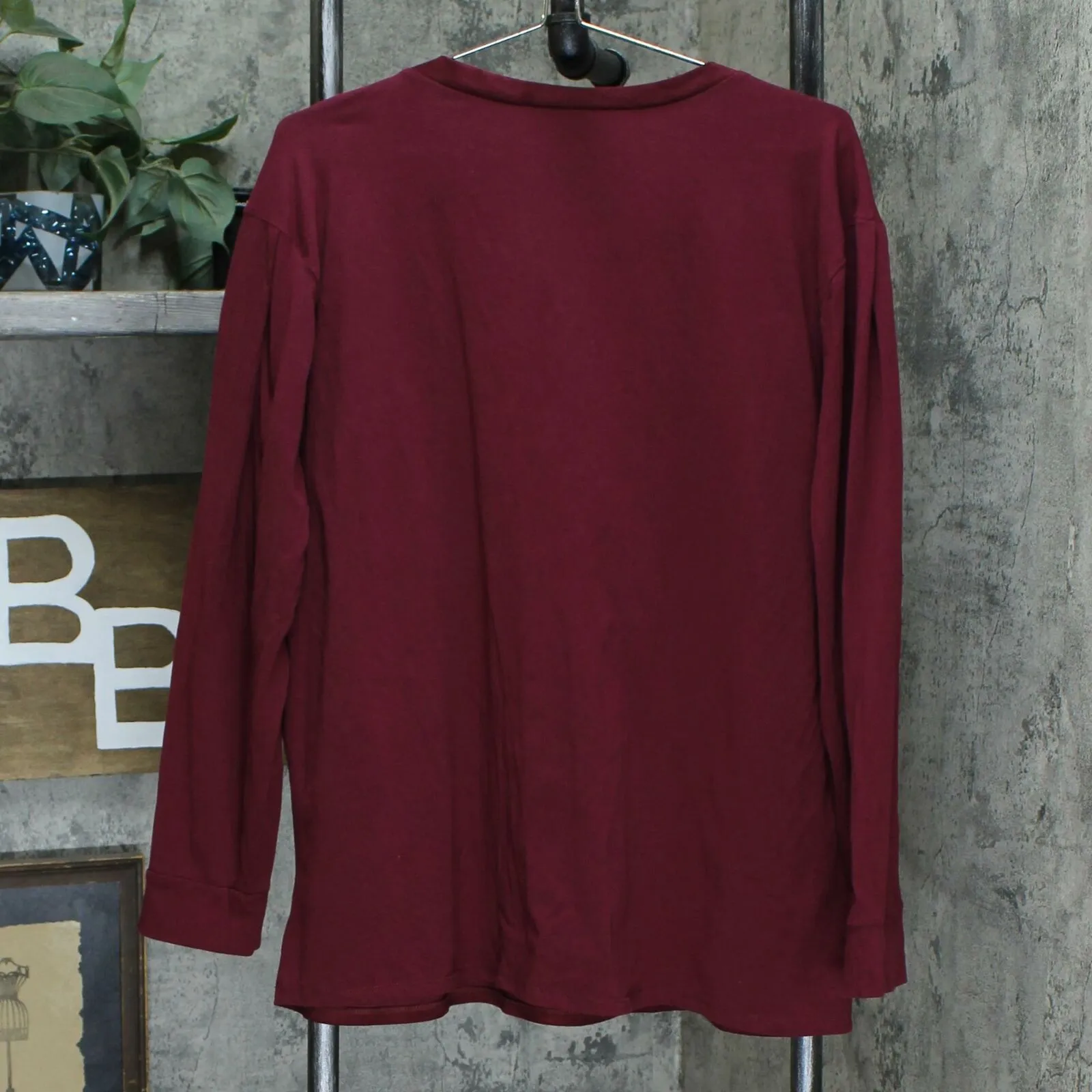 DG2 by Diane Gilman Plus Studded Faux Suede Mixed Media Top Raisin 1X