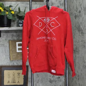 Diamond Supply Co. Mens Graphic Pullover Hooded Hoodie Sweatshirt Red M