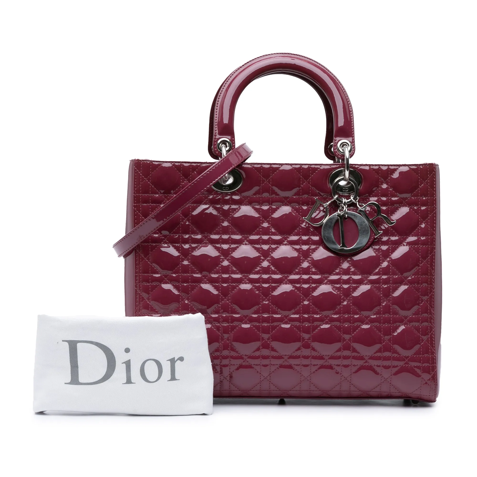 Dior Large Patent Cannage Lady Dior