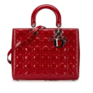 Dior Large Patent Cannage Lady Dior