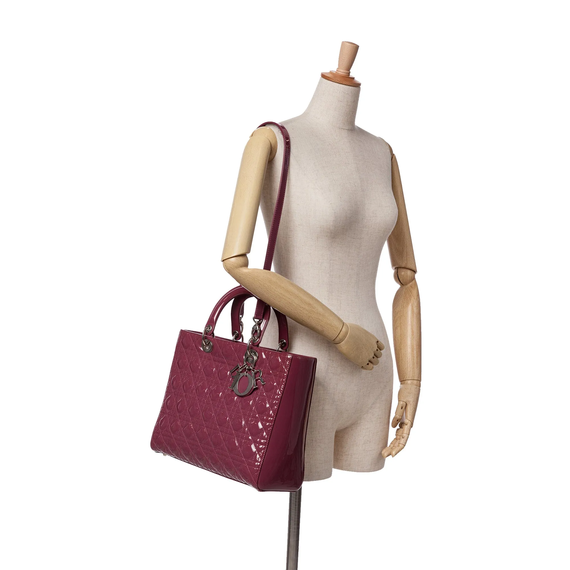 Dior Large Patent Cannage Lady Dior