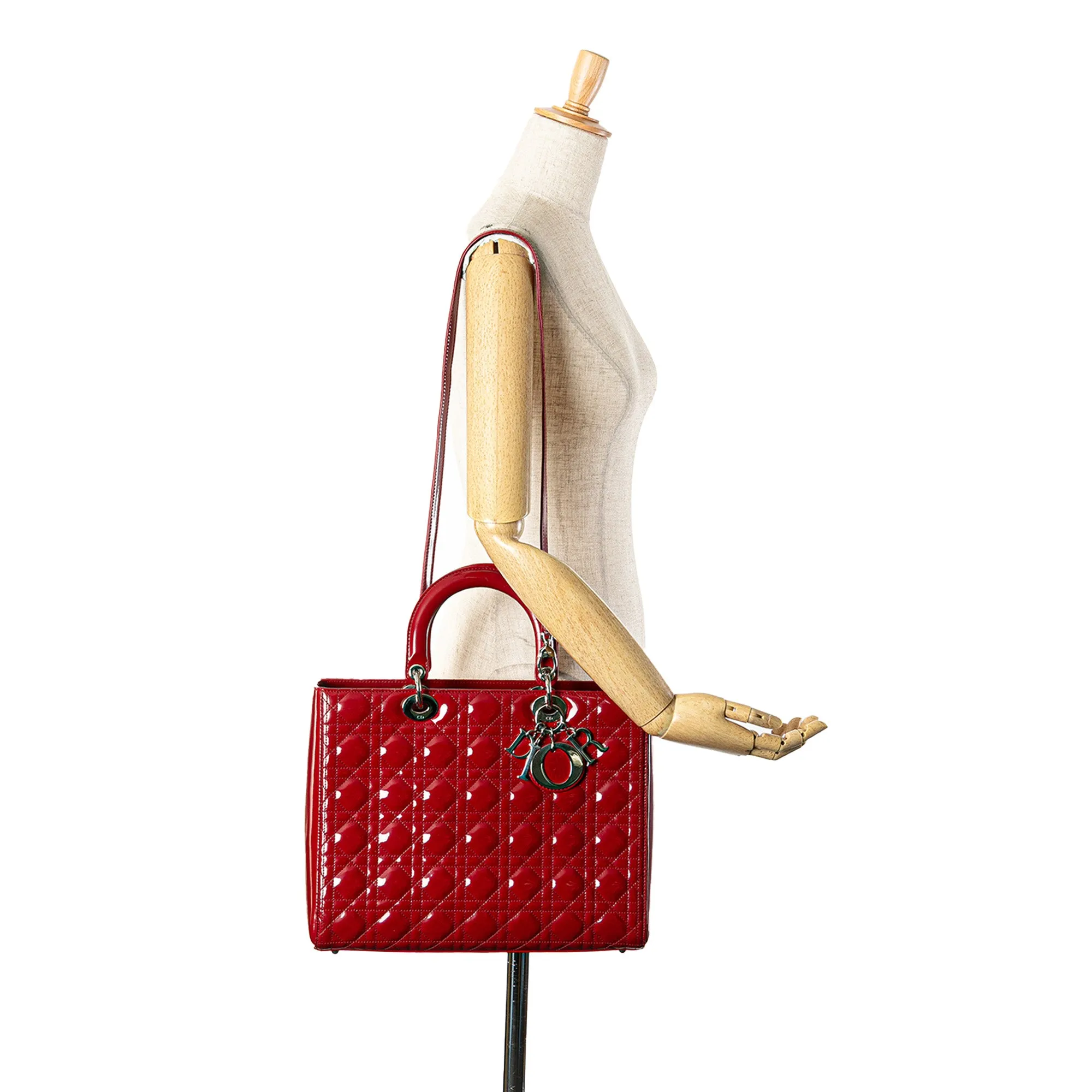 Dior Large Patent Cannage Lady Dior