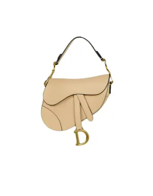 Dior Nude Calfskin Leather Mini Saddle Bag