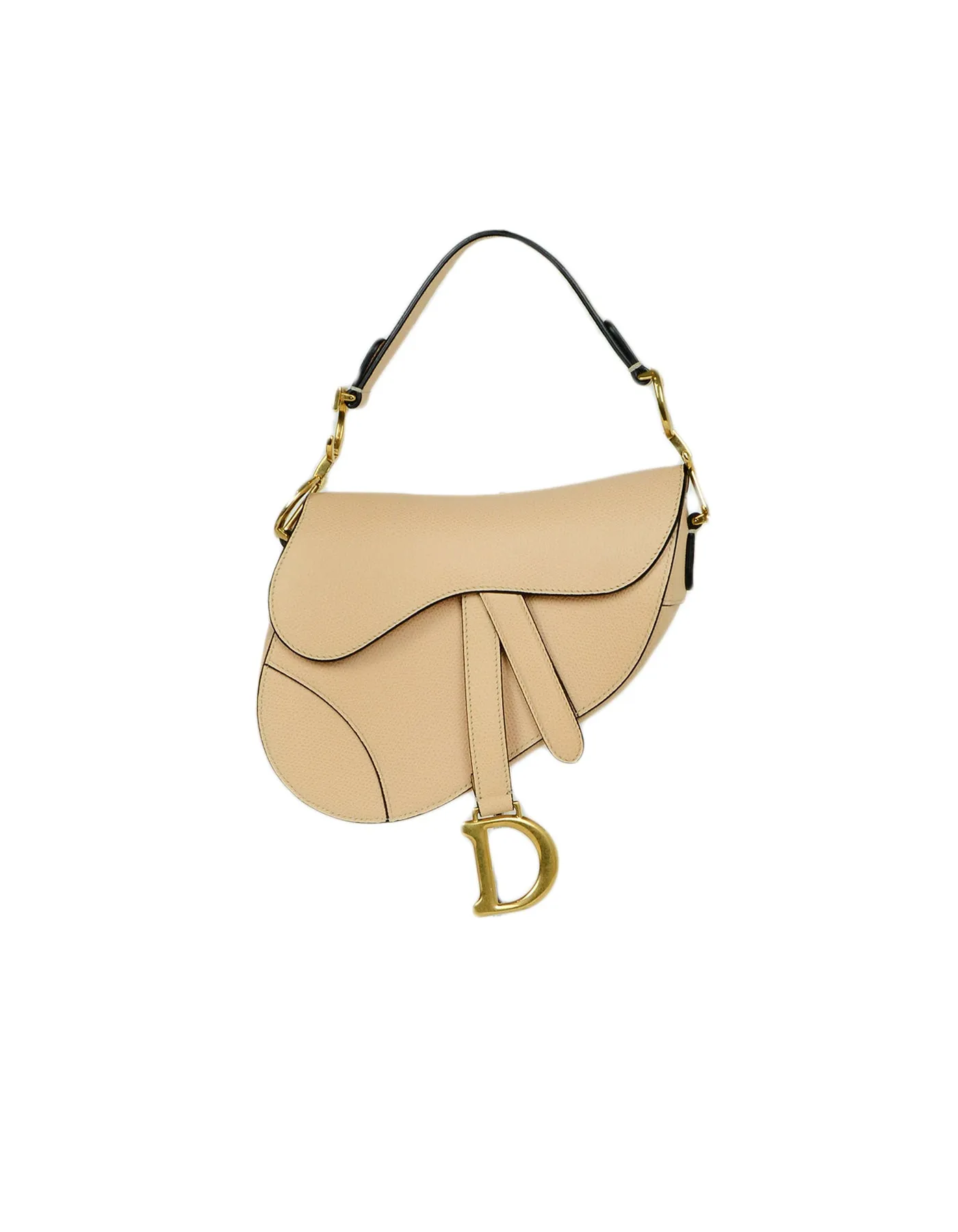 Dior Nude Calfskin Leather Mini Saddle Bag
