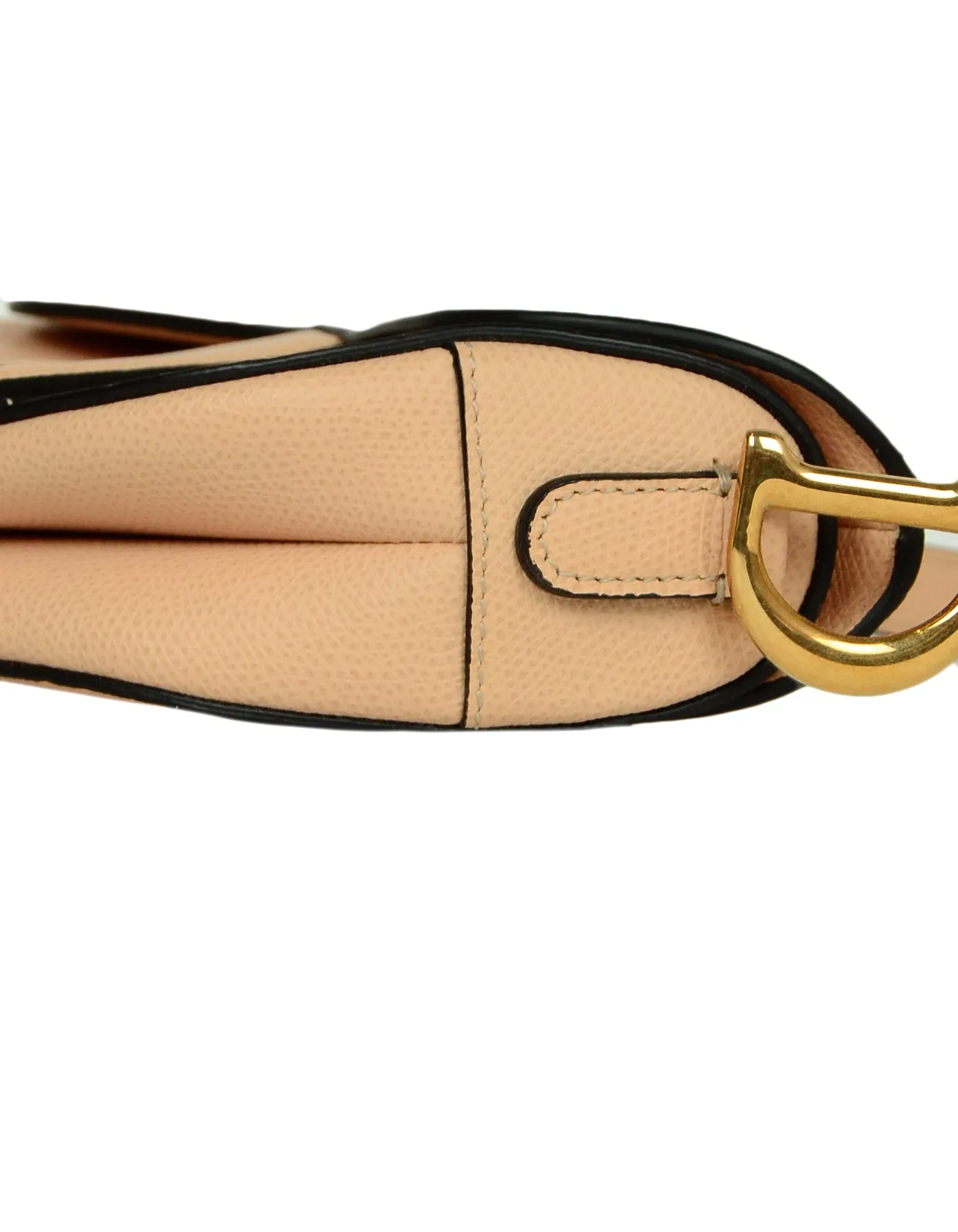 Dior Nude Calfskin Leather Mini Saddle Bag