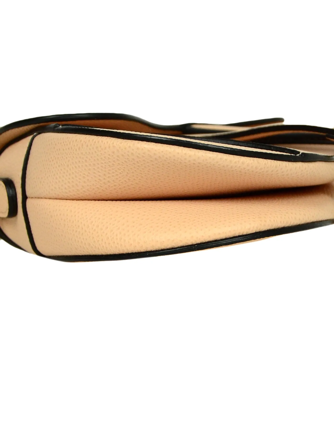 Dior Nude Calfskin Leather Mini Saddle Bag
