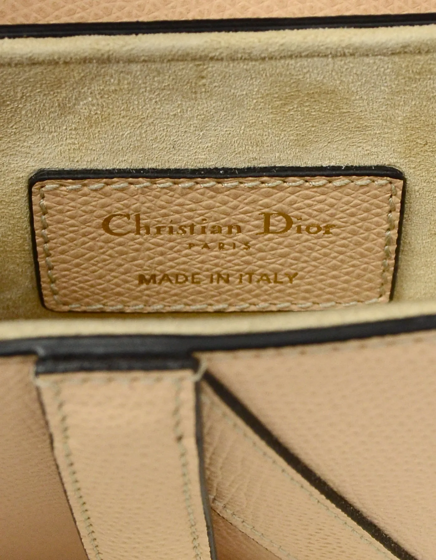 Dior Nude Calfskin Leather Mini Saddle Bag