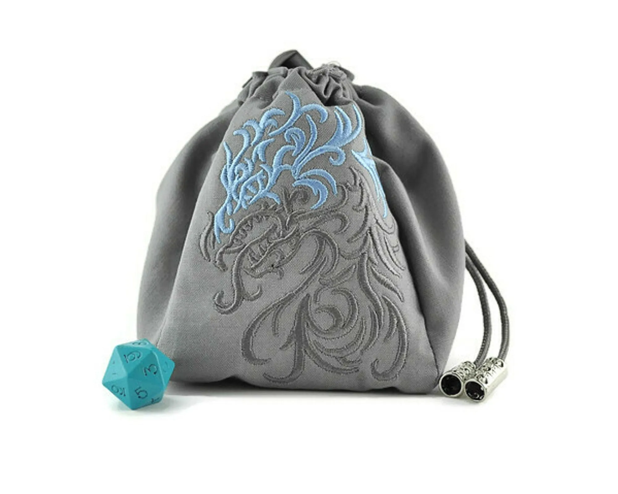 dnd Dice Bag, Two Toned Dragon Head
