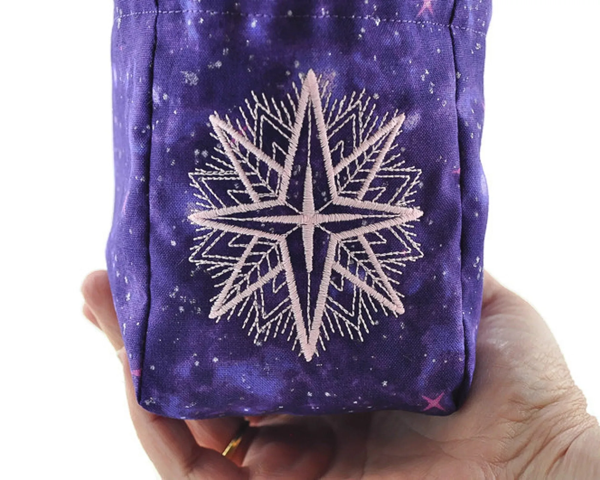 dnd purple night sky dice bag, tabletop game pouch