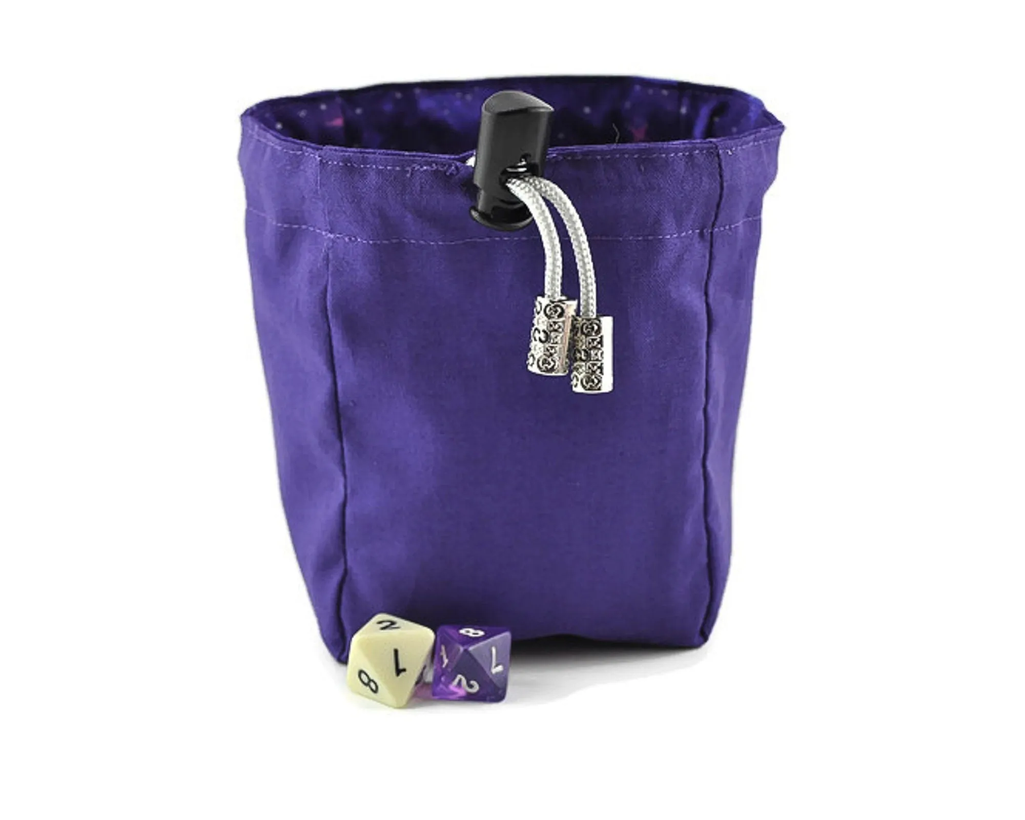 dnd purple night sky dice bag, tabletop game pouch