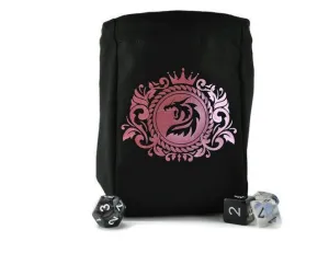 Dragon bust dice bag, metallic pink