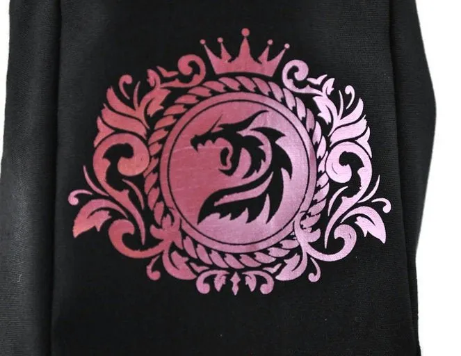 Dragon bust dice bag, metallic pink